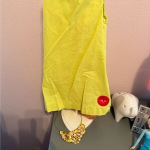 Smiling Button Lime Green Dress